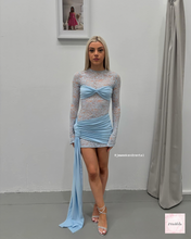 Load image into Gallery viewer, DECONDUARTE ORTIGIA MINI DRESS BLUE