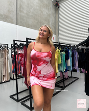Load image into Gallery viewer, WITH HARPER LU BLUSH GRAPHITE MINI SLIP DRESS