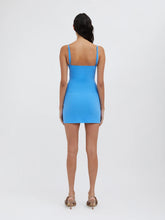Load image into Gallery viewer, CHRISTOPHER ESBER PIERCED ORBIT MINI DRESS BLUE