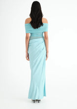 Load image into Gallery viewer, BENNI NICO OFF SHOULDER MAXI DRESS AQUAMARINE BLUE
