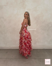Load image into Gallery viewer, MENTI SANTORINI IRIS DRESS RED PRINT