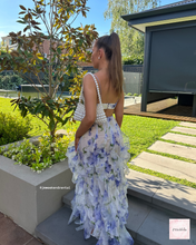 Load image into Gallery viewer, MENTI SANTORINI IRIS DRESS BLUE PRINT