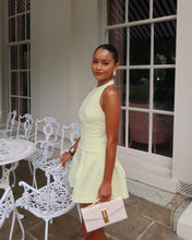 Load image into Gallery viewer, ODD MUSE DROPPED HEM MINI DRESS LIME CREAM