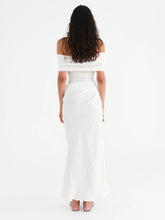 Load image into Gallery viewer, BENNI NICO OFF SHOULDER MAXI DRESS WHITE