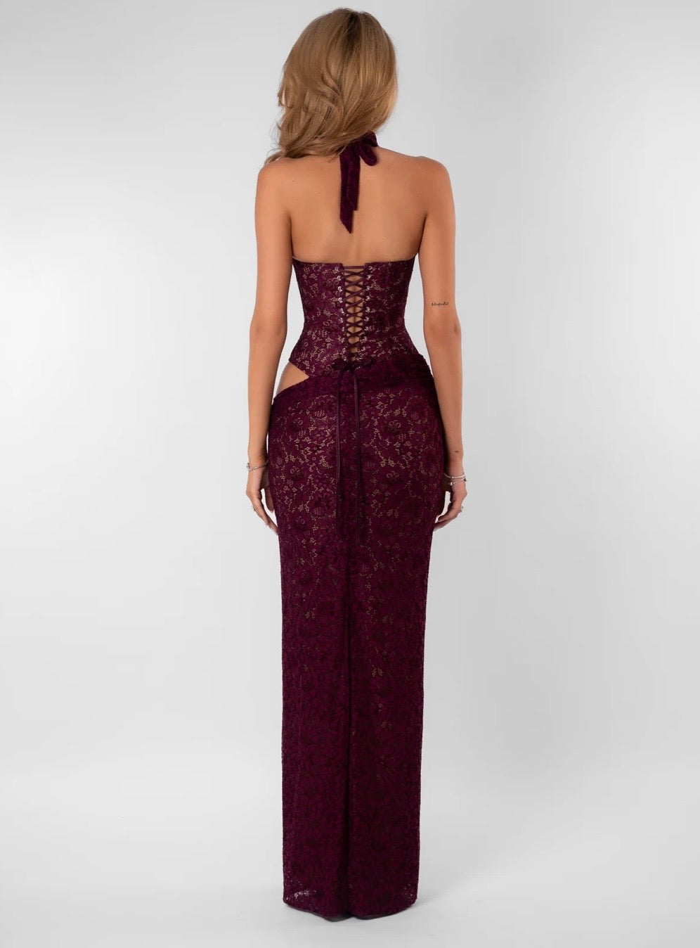 FENITY VERONICA DRESS BURGUNDY