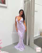 Load image into Gallery viewer, MISHA COLLECTION SAPPHIRE SEQUIN DRESS LILAC