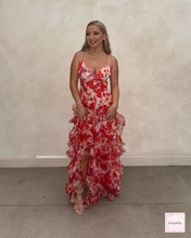 Load image into Gallery viewer, MENTI SANTORINI IRIS DRESS RED PRINT