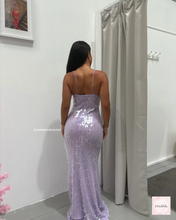 Load image into Gallery viewer, MISHA COLLECTION SAPPHIRE SEQUIN DRESS LILAC
