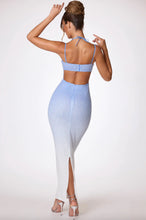 Load image into Gallery viewer, OH POLLY MONTE CARLO EMBELLISHED DRESS BLUE/WHITE