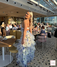 Load image into Gallery viewer, MENTI SANTORINI IRIS DRESS BLUE PRINT