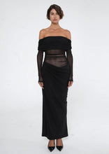 Load image into Gallery viewer, BENNI YASMIN OFF SHOULDER MAXI DRESS BLACK