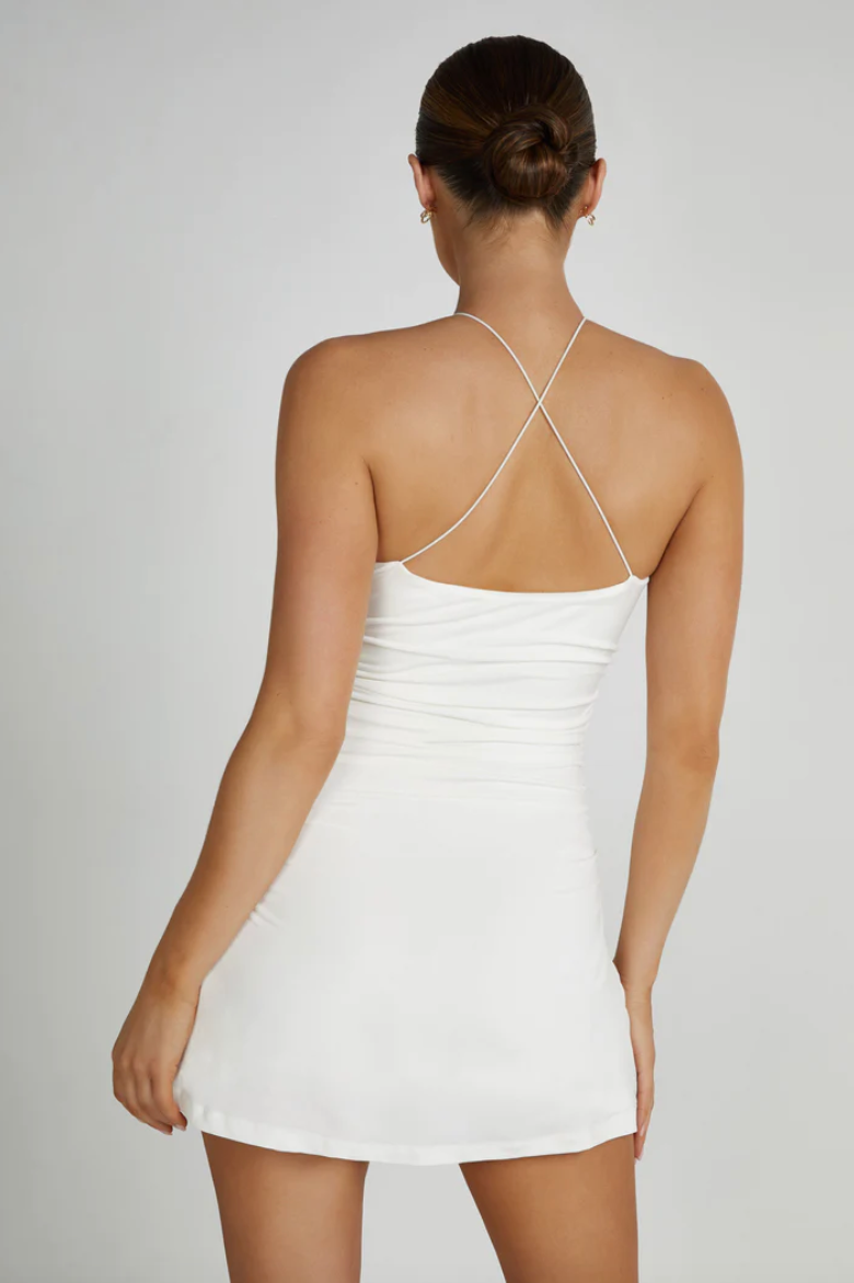 MESHKI ADELINE DRESS WHITE