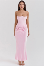 Load image into Gallery viewer, HOUSE OF CB PERSEPHONE CORSET MAXI DRESS ROSE SHADOW PINK
