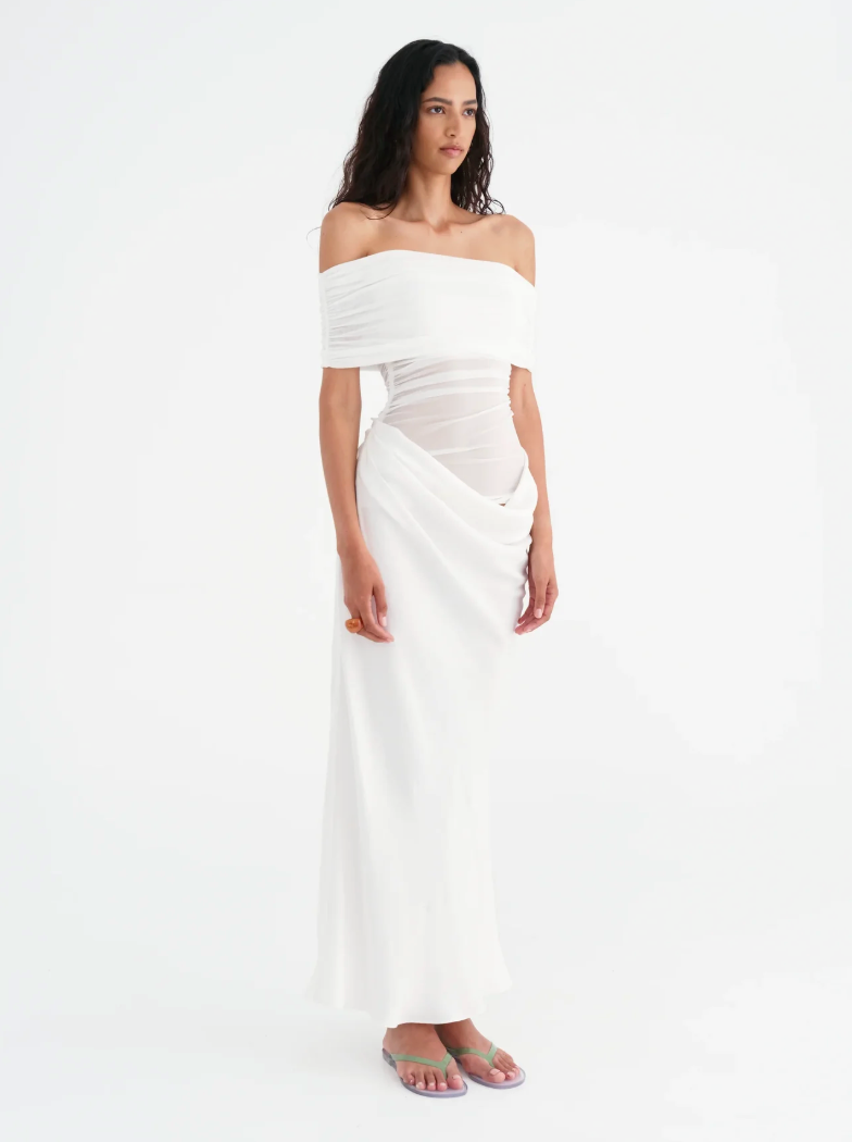 ONLINE WAREHOUSE SALE: BENNI NICO MAXI DRESS WHITE