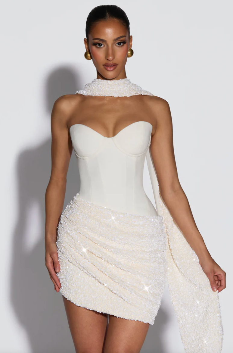 BABYBOO DENISE MINI DRESS WHITE