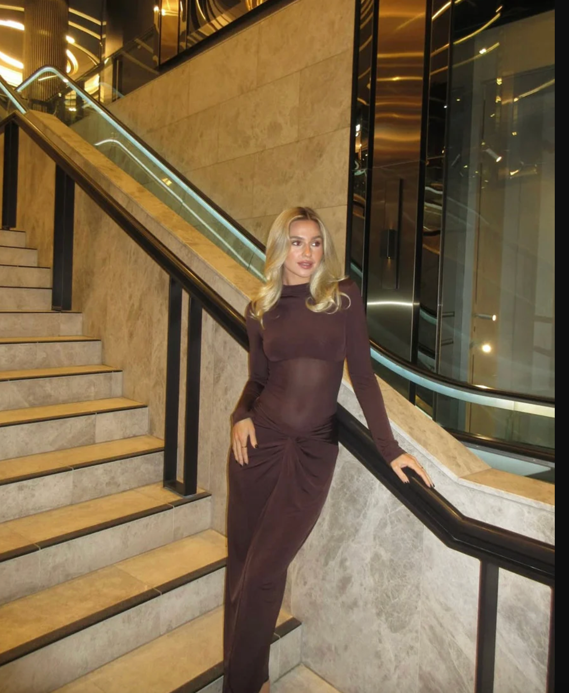 BENNI DORA MAXI DRESS BROWN