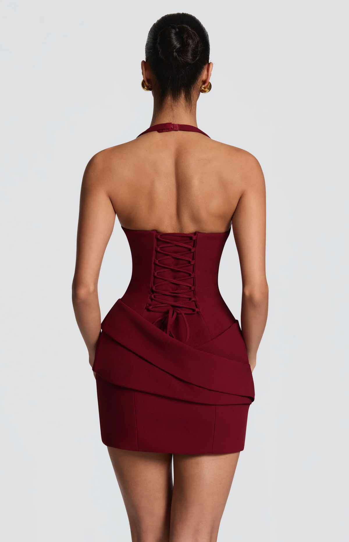 BABYBOO ADALINE MINI DRESS BURGANDY
