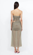 Load image into Gallery viewer, BEC AND BRIDGE IONA STRAPLESS MIDI DRESS TAUPE