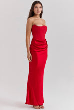 Load image into Gallery viewer, HOUSE OF CB PERSEPHONE CORSET MAXI DRESS SCARLET RED