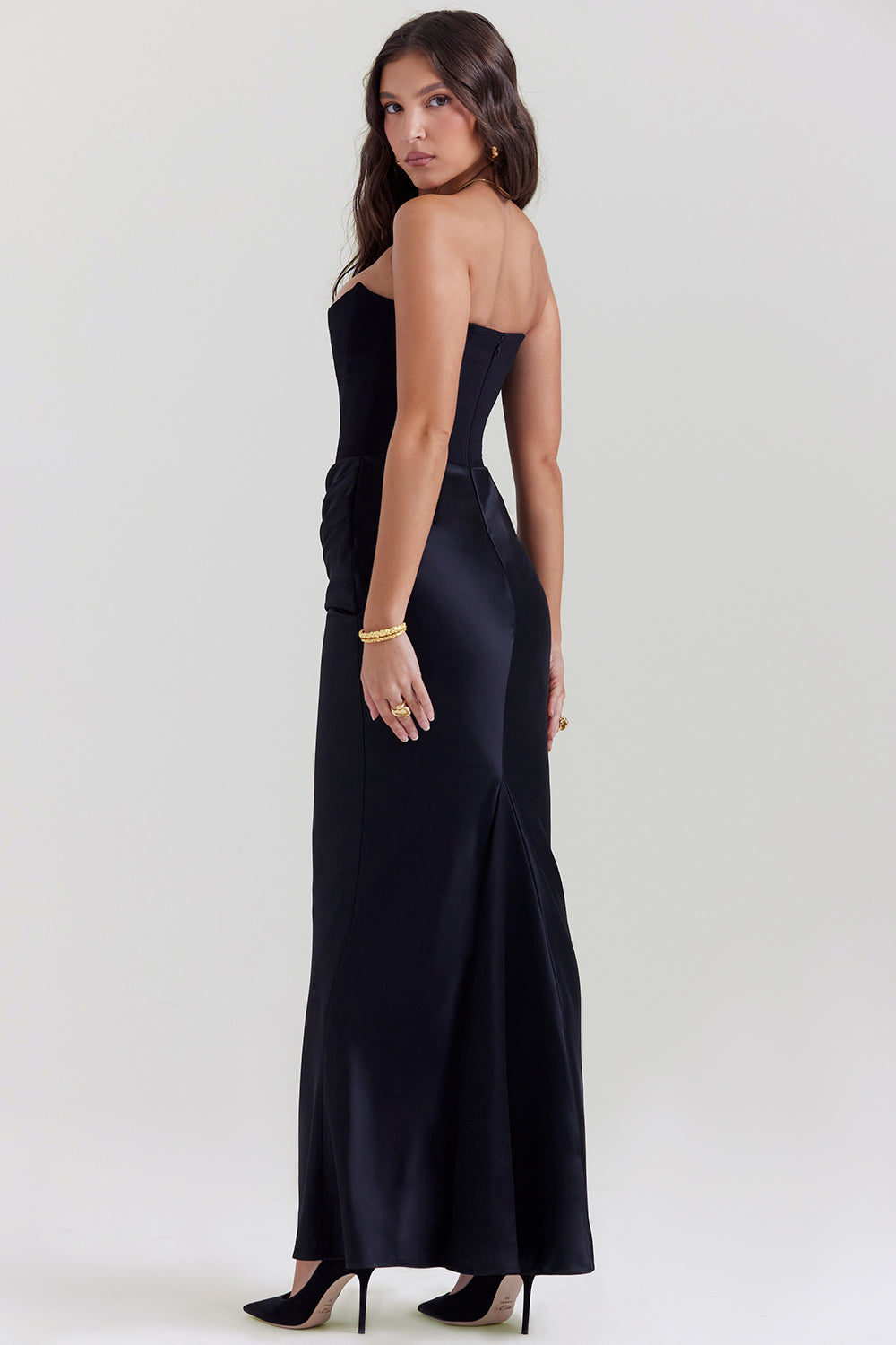 HOUSE OF CB PERSEPHONE CORSET MAXI DRESS BLACK