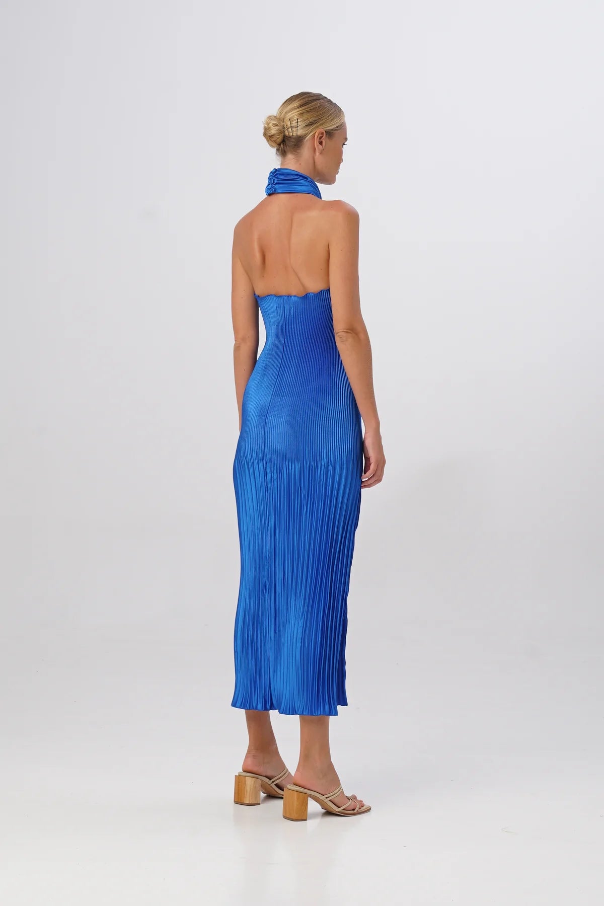 LIDEE WOMAN SOIREE PLEATED HALTER GOWN