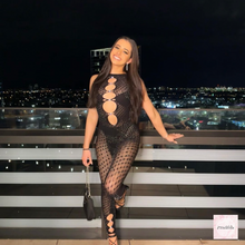 Load image into Gallery viewer, POSTER GIRL RHINESTONED JANICE JUMPSUIT BLACK