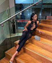 Load image into Gallery viewer, POSTER GIRL RHINESTONED JANICE JUMPSUIT BLACK
