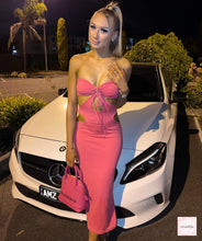 Load image into Gallery viewer, OUTCAST FIRE BALL MAXI DRESS PINK