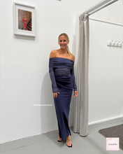 Load image into Gallery viewer, BENNI YASMIN OFF SHOULDER MAXI DRESS NAVY
