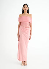 Load image into Gallery viewer, BENNI NICO OFF SHOULDER MAXI DRESS CANDYFLOSS PINK
