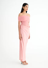 Load image into Gallery viewer, BENNI NICO OFF SHOULDER MAXI DRESS CANDYFLOSS PINK
