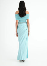 Load image into Gallery viewer, BENNI NICO OFF SHOULDER MAXI DRESS AQUAMARINE BLUE
