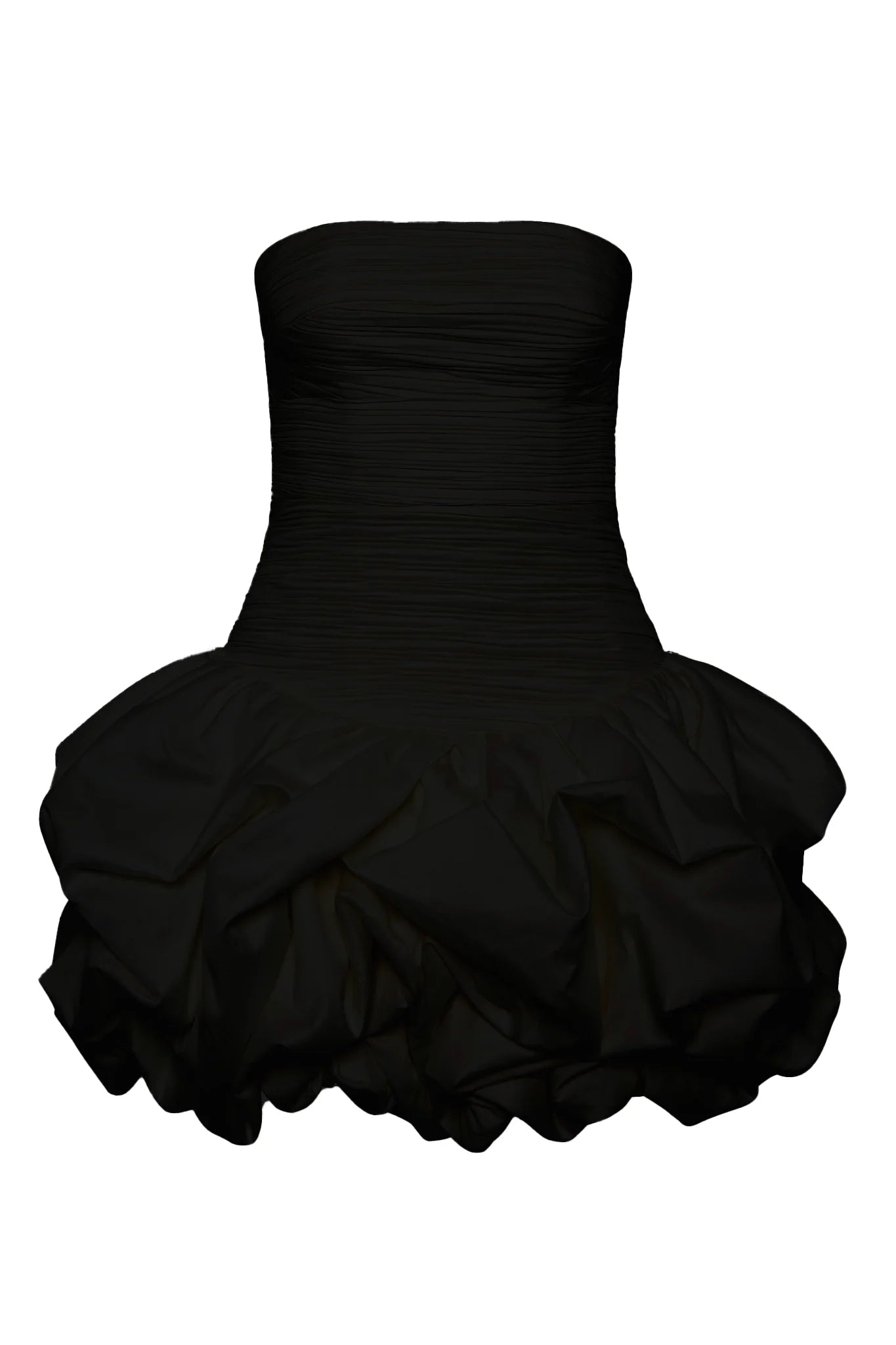 AJE VIOLETTE BUBBLE HEM MINI DRESS BLACK