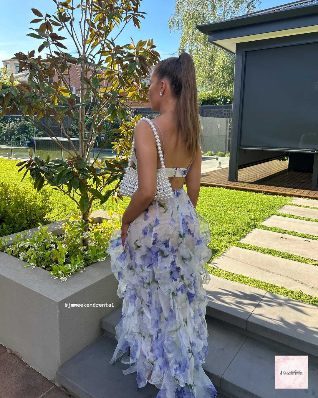 MENTI SANTORINI IRIS DRESS BLUE PRINT