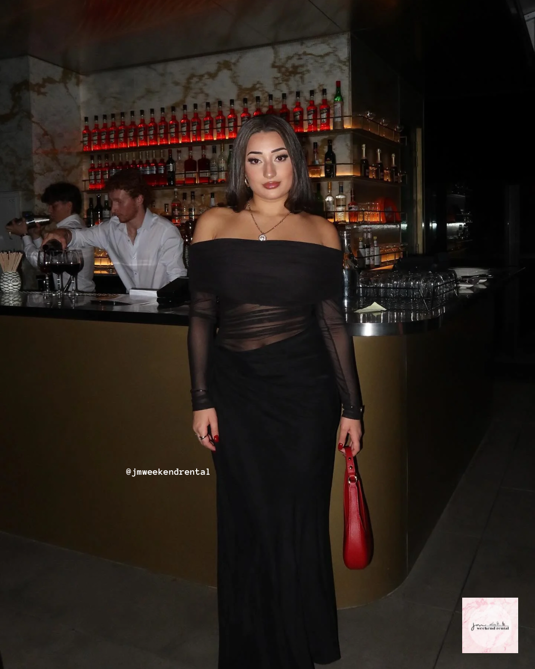 BENNI YASMIN OFF SHOULDER MAXI DRESS BLACK