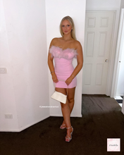 Load image into Gallery viewer, RUNAWAY THE LABEL VALENTINA MINI DRESS MUSK PINK
