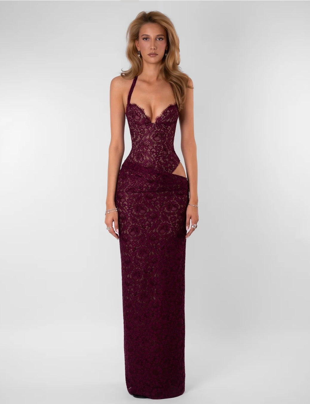 FENITY VERONICA DRESS BURGUNDY