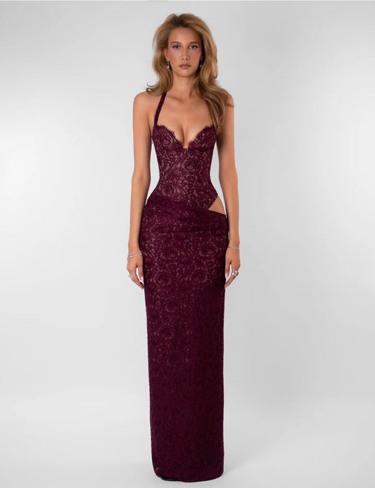 FENITY VERONICA DRESS BURGUNDY