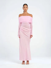 Load image into Gallery viewer, BENNI YASMIN OFF SHOULDER MAXI DRESS PINK
