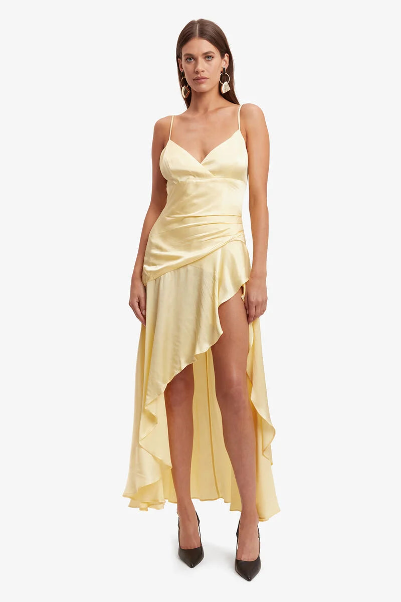 BARDOT SORELLA MIDI DRESS YELLOW