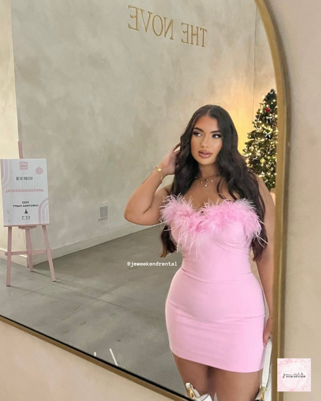 RUNAWAY THE LABEL VALENTINA MINI DRESS MUSK PINK