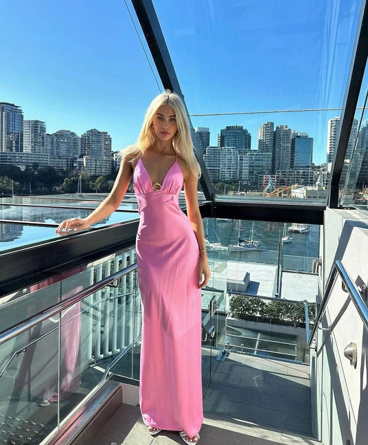 MANNING CARTEL LIQUID ASSET SLIP DRESS PINK