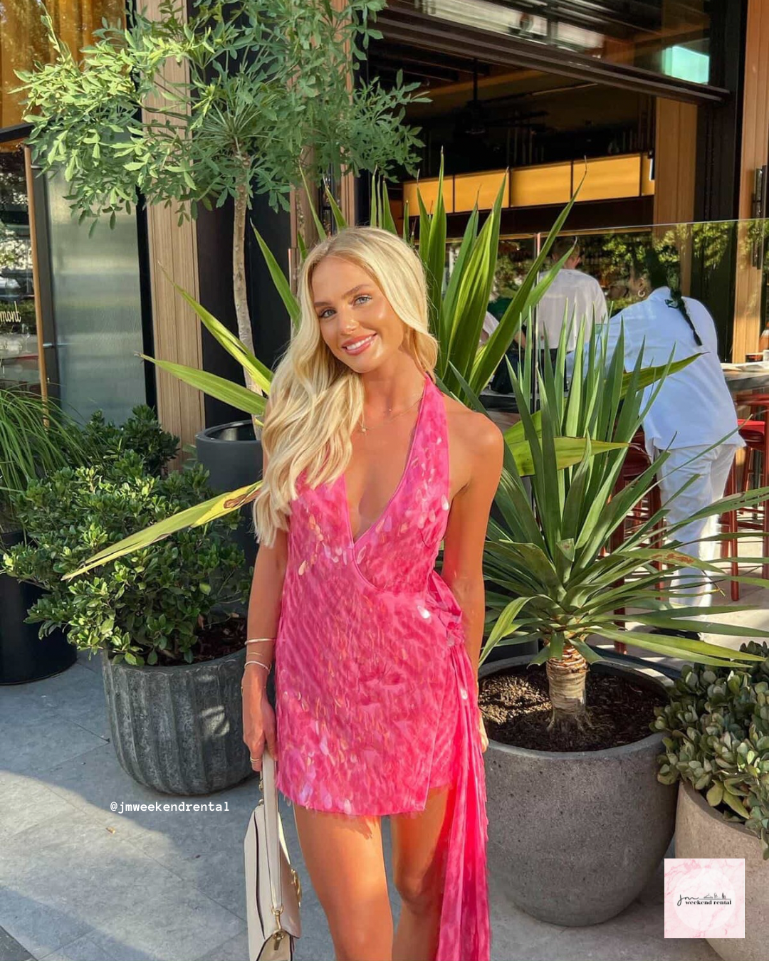 ONLINE WAREHOUSE SALE: MISHA COLLECTION SAPPHIRE SEQUIN MINI DRESS FUSCHIA PINK