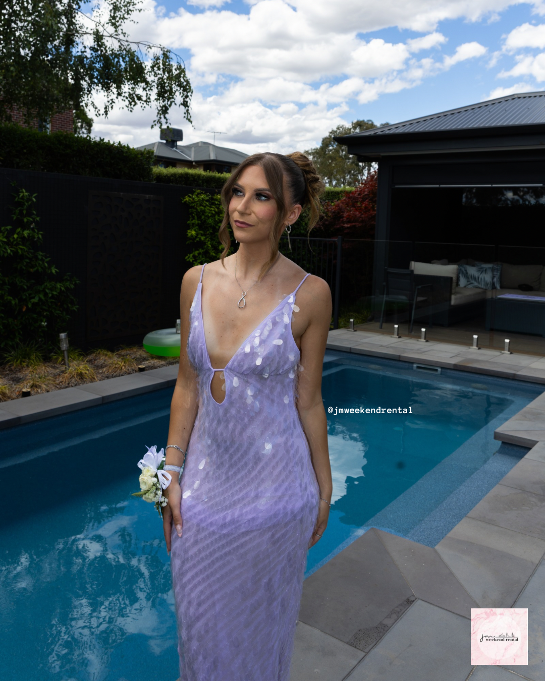 MISHA COLLECTION SAPPHIRE SEQUIN DRESS LILAC