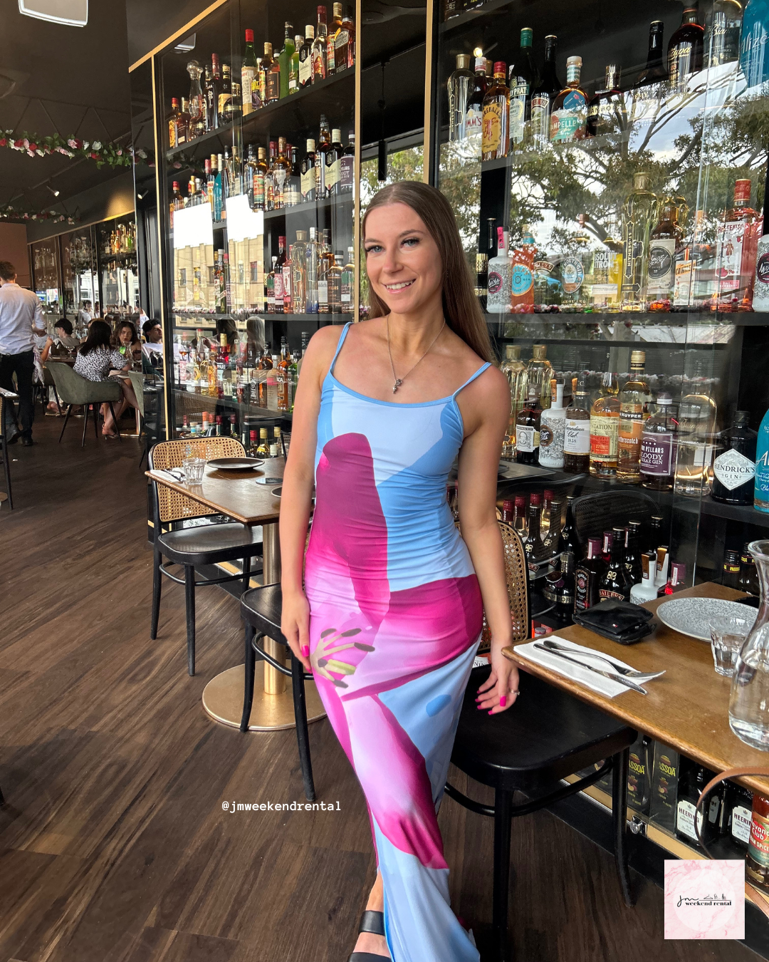 WITH HARPER LU SKY LILY FLORAL SLIP DRESS