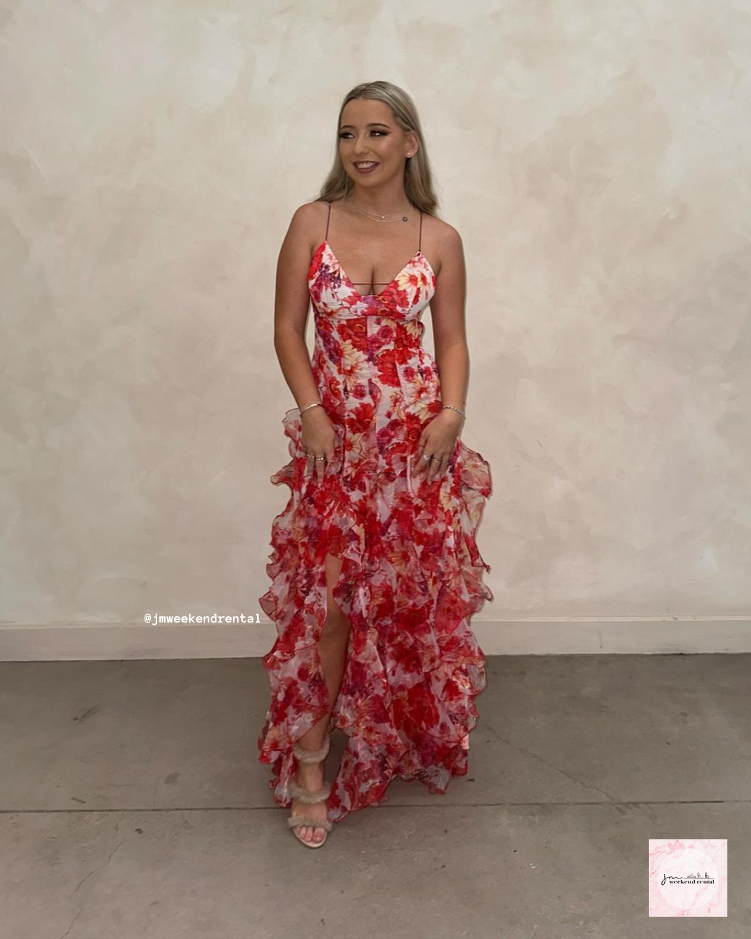 MENTI SANTORINI IRIS DRESS RED PRINT