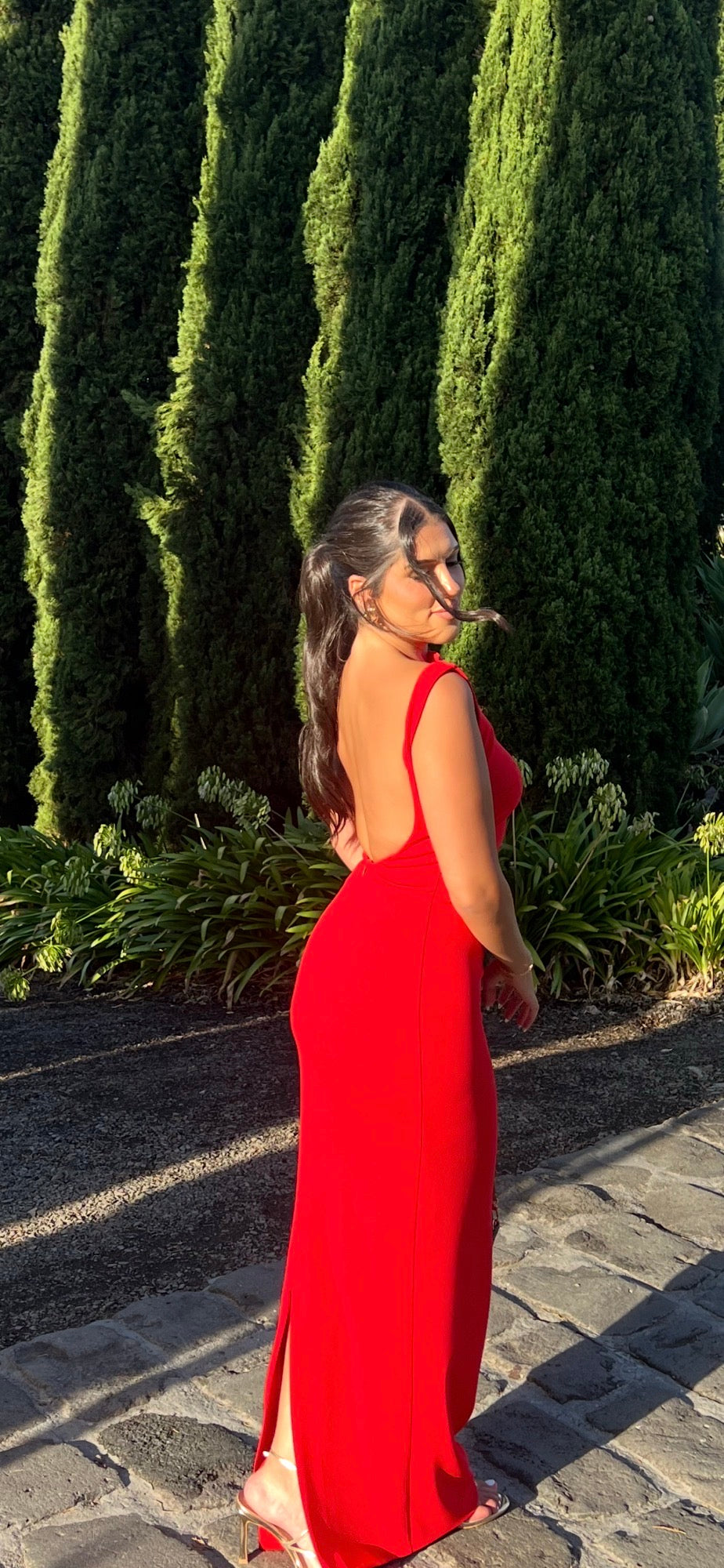 EFFIE KATS VERONA GOWN CHERRY RED