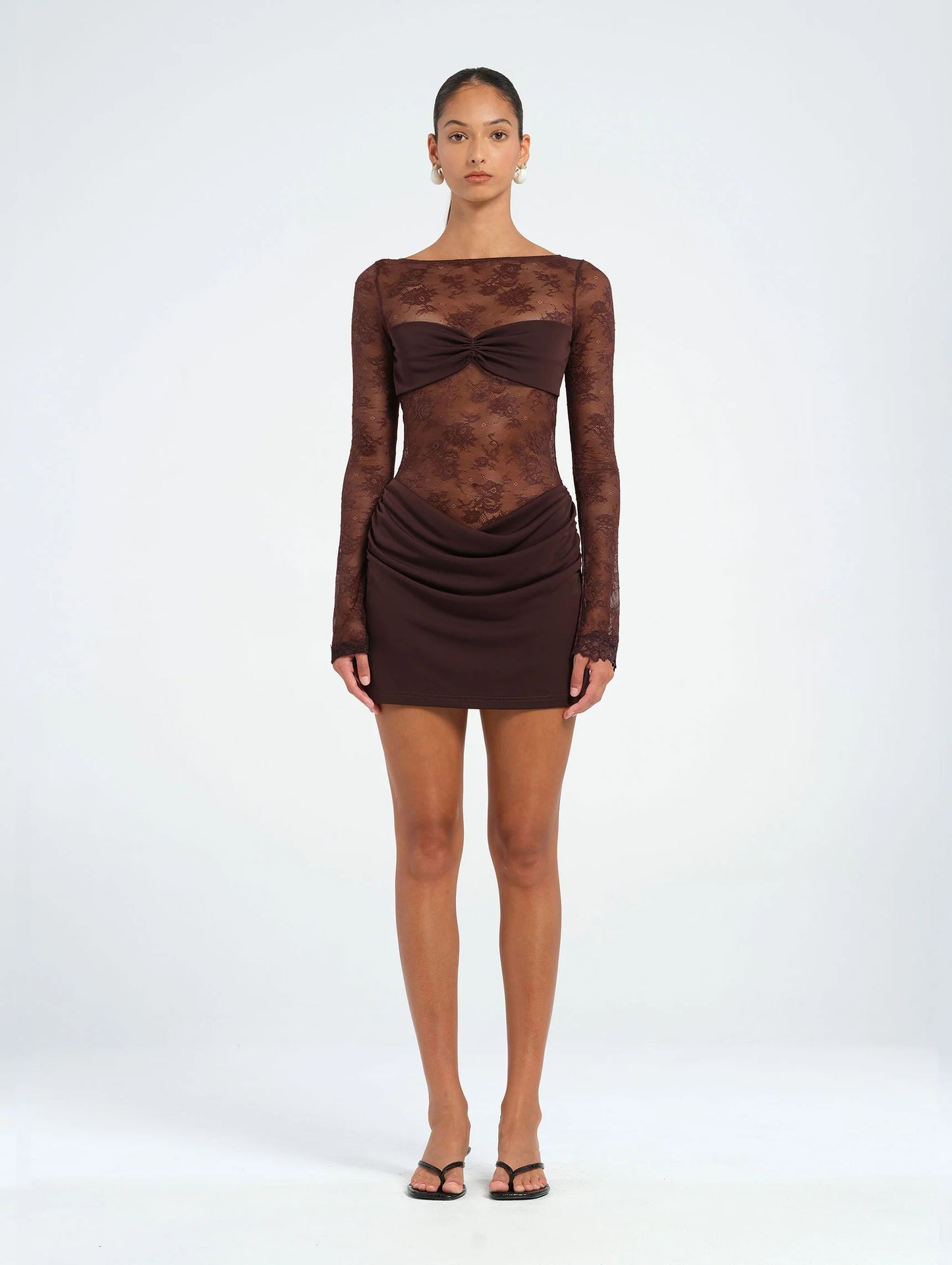 BENNI OSKAR MINI DRESS CHOCOLATE