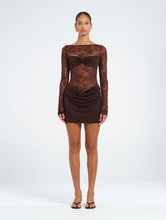 Load image into Gallery viewer, BENNI OSKAR MINI DRESS CHOCOLATE
