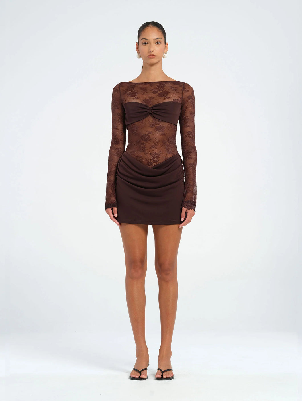 BENNI OSKAR MINI DRESS CHOCOLATE